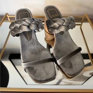 Dolce Vita Gray Velvet Braided Sandals size 8